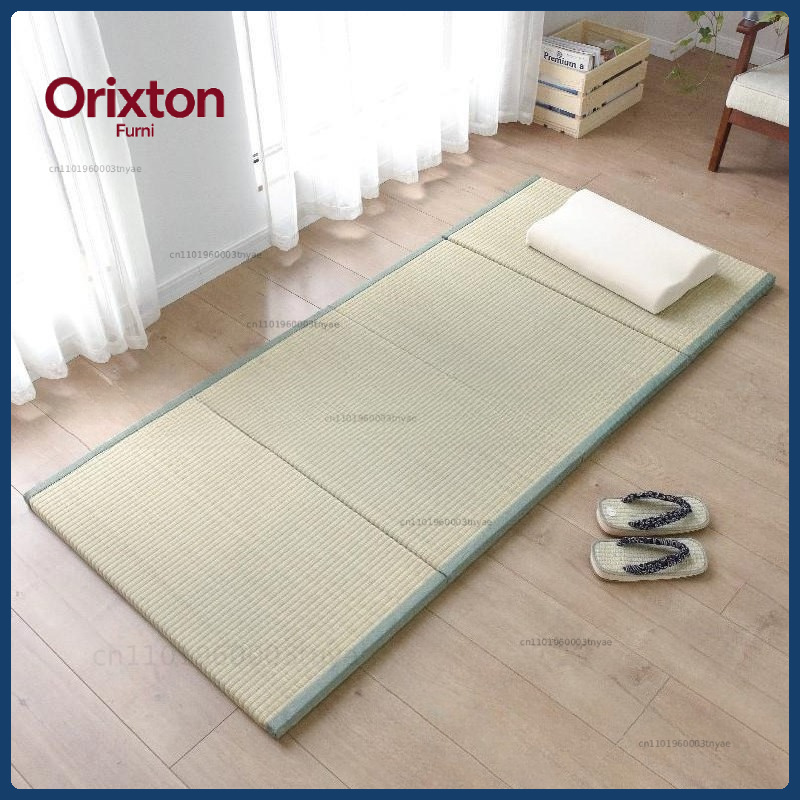 Tatami Mat Rush - ที่นอนทาทามิพับได้ - ทำจากหญ้าธรรมชาติและเสื่อใยมะพร้าว สำหรับนอน โยคะ และตกแต่งบ้าน