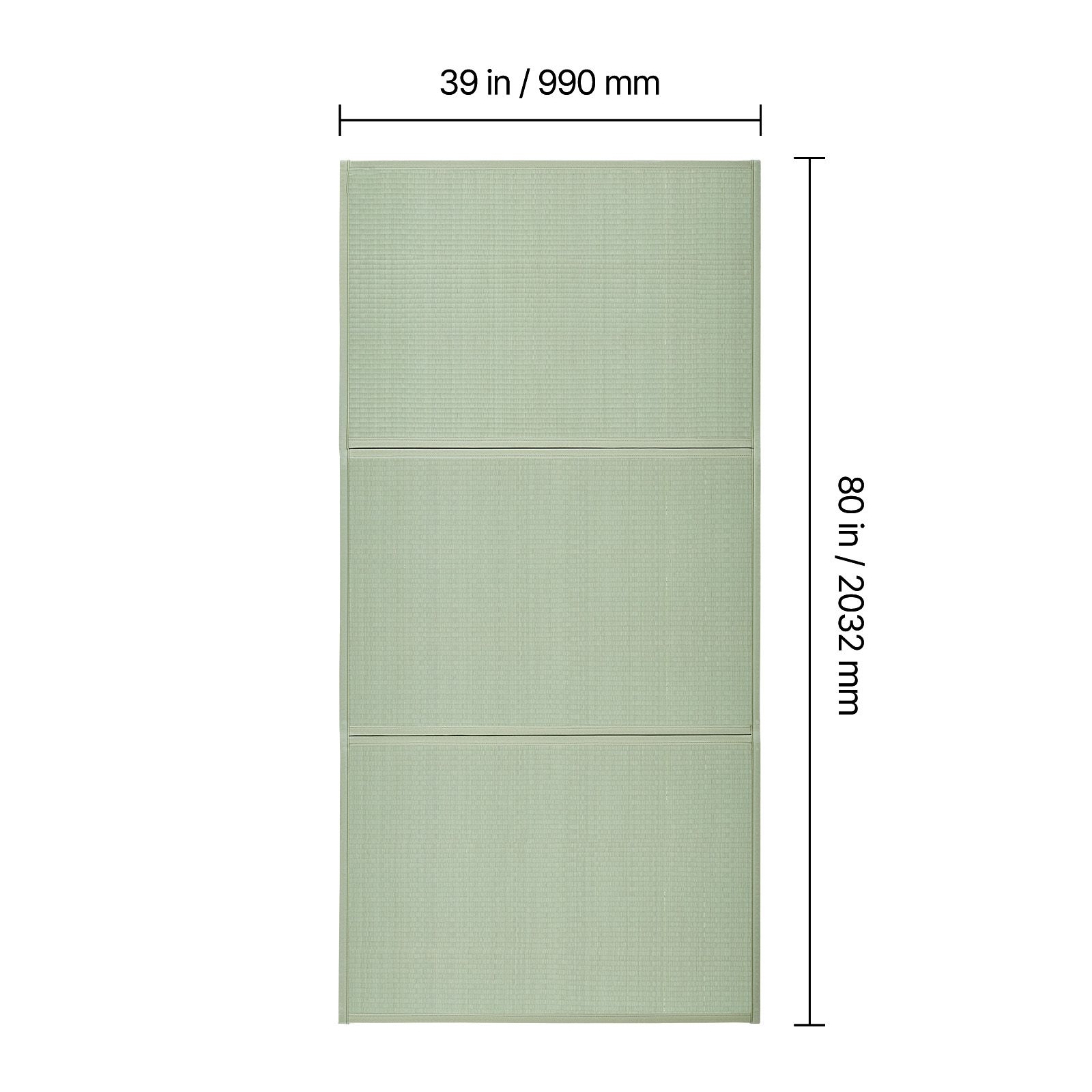 Tatami Mat Rush - เสื่อทาทามิญี่ปุ่น, ที่นอนทาทามิญี่ปุ่นแบบพับได้ขนาดทวินไซส์ (หญ้ารัชธรรมชาติ), ที่นอนปูพื้นญี่ปุ่นพร้อมแผ่นกันลื่นและกลิ่นหอมสดชื่น, ที่นอนฟูกสำหรับนอนสมาธิโยคะ
