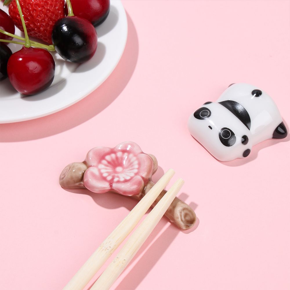 Chopstick Rest Ceramic - เซรามิคสไตล์ญี่ปุ่น Chop Sticks น่ารักแพนด้าแตงโม Cherry Blossom