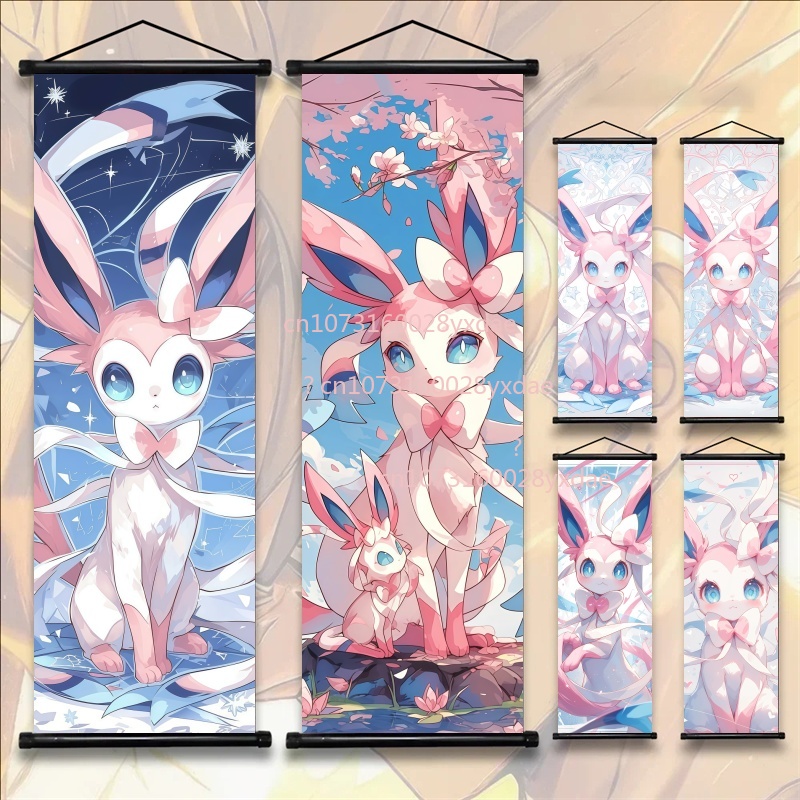 Japan Lifestyle - อะนิเมะญี่ปุ่นภาพวาดโปสเตอร์โปเกมอน ซิลเวียนภาพการ์ตูนตัวละครสีสันสดใสและชัดเจนคุณภาพสูงตกแต่งบ้าน