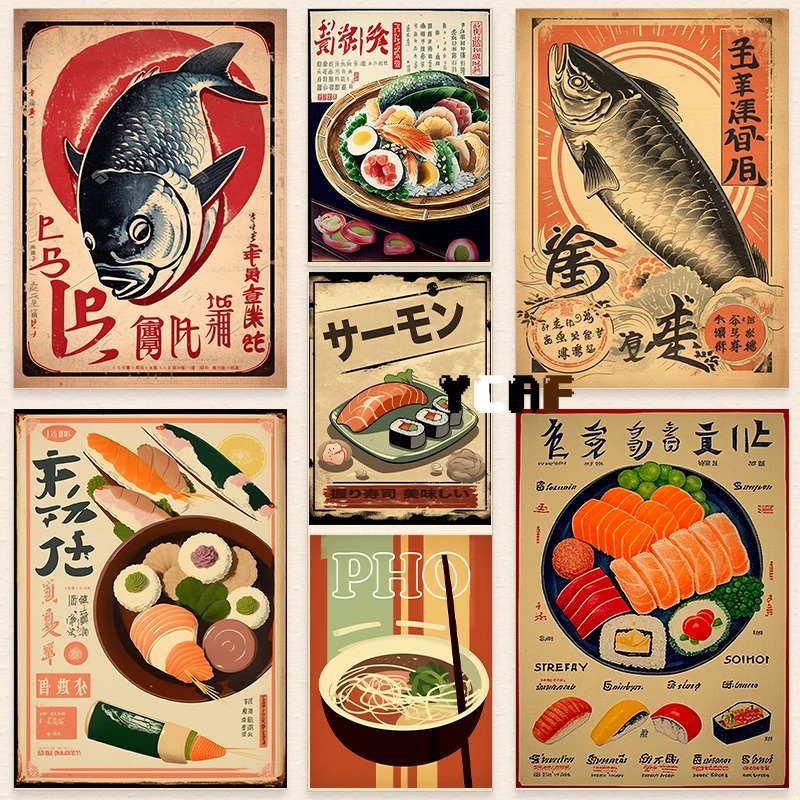 โปสเตอร์อาหารญี่ปุ่นวินเทจพิมพ - Japanese Food Lifestyle บทวิจารณ์และราคา