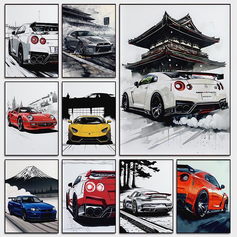 สไตล์ญี่ปุ่น Supercar Wall Art - Japanese Luxury Lifestyle บทวิจารณ์และราคา